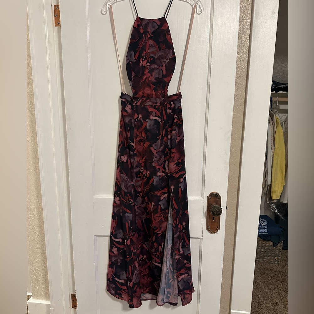 Fame and Partners Red and Black Floral, Formal Dress - Never Worn!